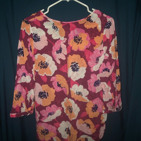 Stylus small multi color cotton blouse 3/4 sleeve - Picture 6 of 8